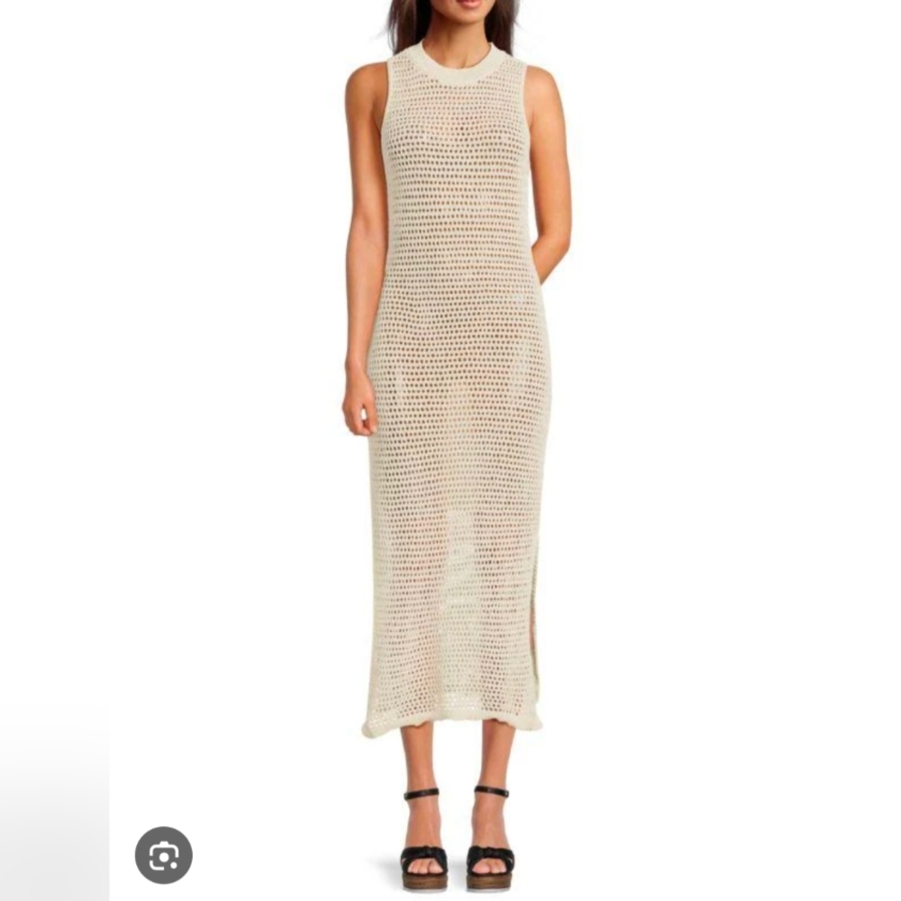 Steve Madden Crochet Maxi Dress in Ivory Size M NWT